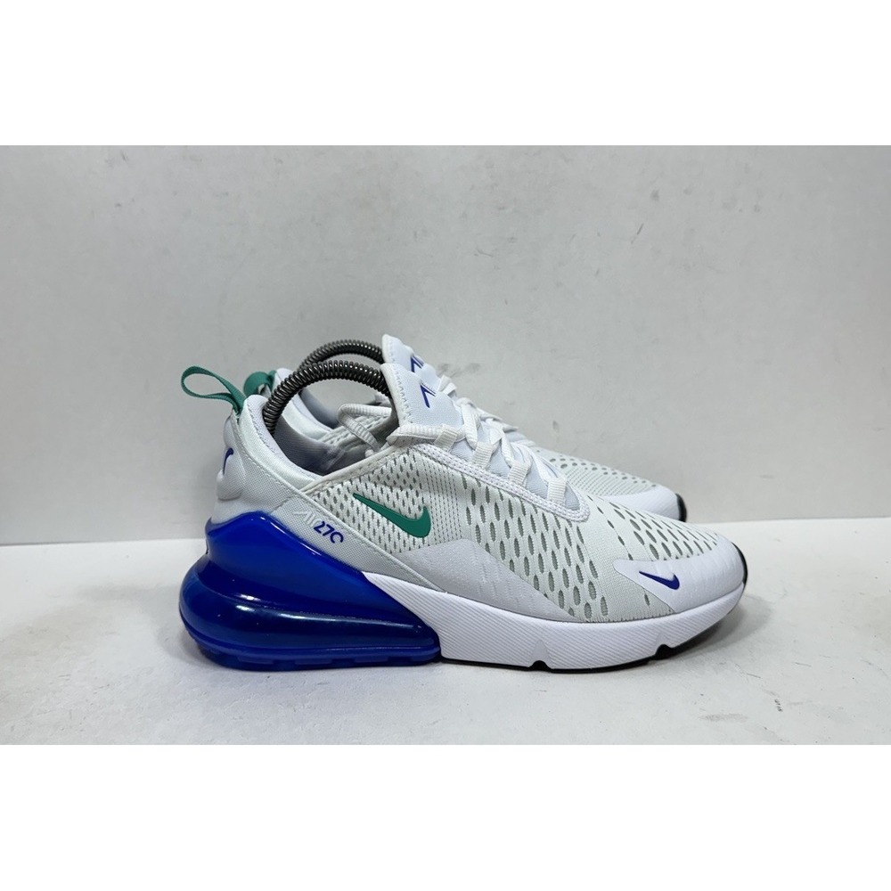 Nike Air Max 270 White Lapis Blue Neptune Green Shoe AH6789-109 Women's Size 8